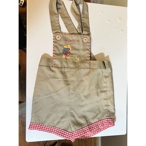 Vintage 1976 PADDINGTON BEAR by Thomas Embroidered Farm Bib Overalls No Size